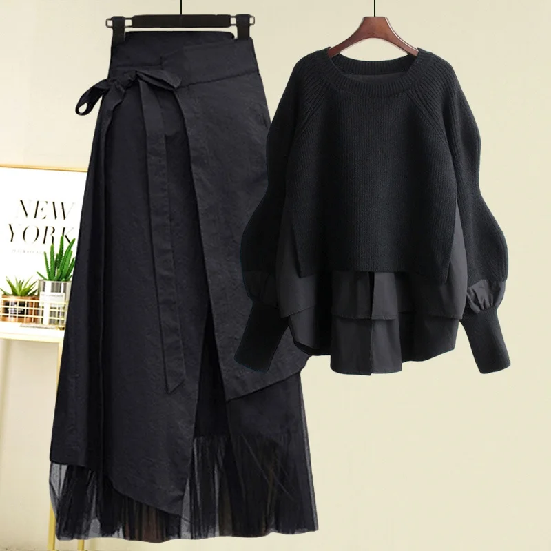 Spring Faion plus Size Women's Sweatirt Set Slimming Skirt Two-Piece Ensemble High Ne Long Sve round Ne Top
Spring Faion plus Size Women's Sweatirt Set Slimming Skirt Two-Piece Ensemble High Ne Long Sve round Ne Top
