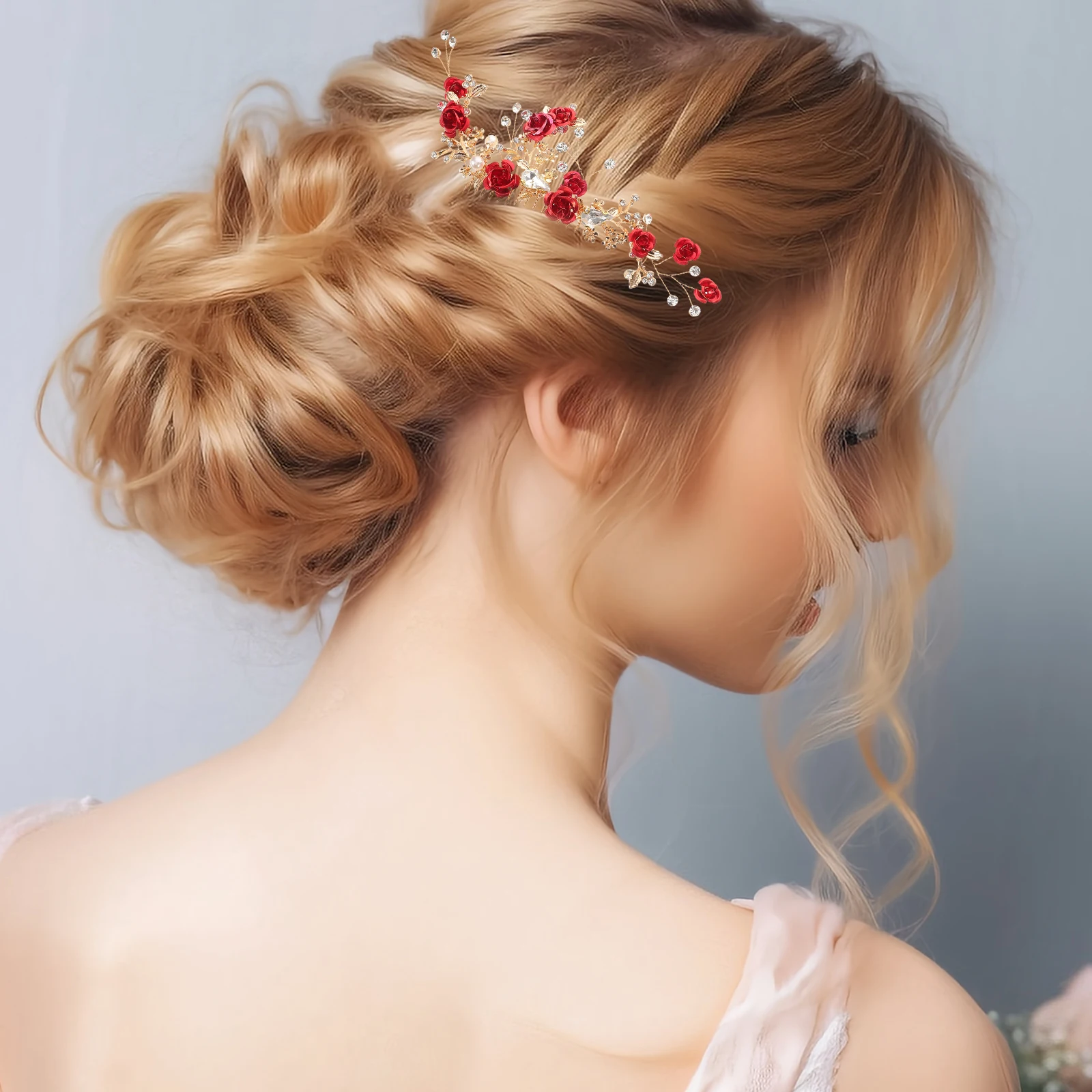 Flower Hair Comb Bride Accessories Wedding Bridal Combs Red Flowers Elegant Design Exquisite Craftsmanship Comfortable Wear
Flower Hair Comb Bride Accessories Wedding Bridal Combs Red Flowers Elegant Design Exquisite Craftsmanship Comfortable Wear