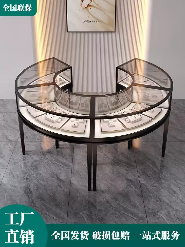 Custom. Stainless Steel round Jewelry Cabinet Gold Jewelry Display Cabinet Oval High-End Luxury Watch Jade Show
Custom. Stainless Steel round Jewelry Cabinet Gold Jewelry Display Cabinet Oval High-End Luxury Watch Jade Show