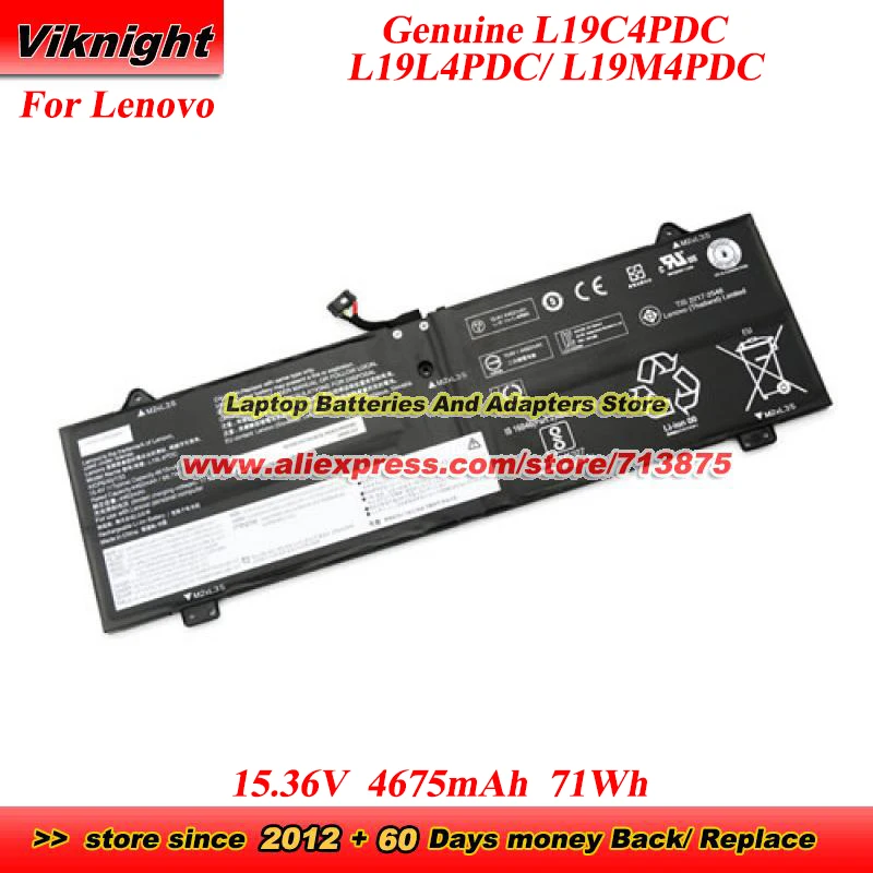 Оригинальный аккумулятор L19C4PDC L19L4PDC L19M4PDC для Lenovo Yoga 14c ITL ACN 2021 Yoga 7-14ITL5 7-15ITL5 Yoga C750-14ITL 15,36 В 71 Втч
Оригинальный аккумулятор L19C4PDC L19L4PDC L19M4PDC для Lenovo Yoga 14c ITL ACN 2021 Yoga 7-14ITL5 7-15ITL5 Yoga C750-14ITL 15,36 В 71 Втч