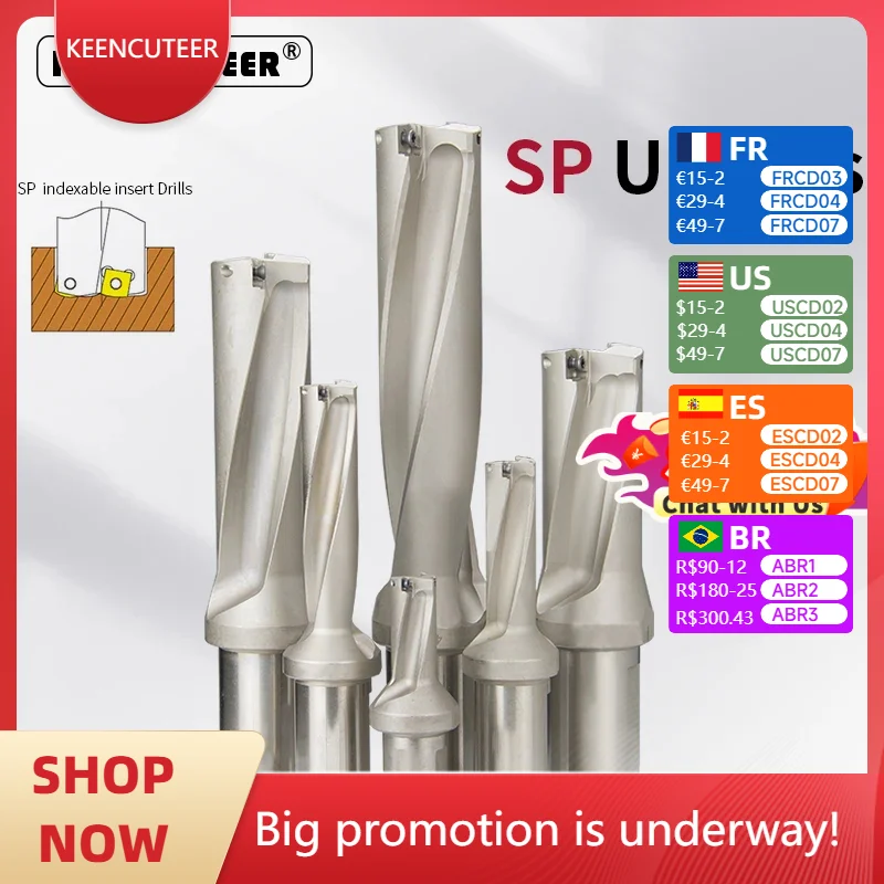 SP Series C20 C25 C32 C40 Drill Bites Insert Drill Metal Drill Bits 13mm-50mm Depth Indexable U Drill Machinery Lathes CNC Water
SP Series C20 C25 C32 C40 Drill Bites Insert Drill Metal Drill Bits 13mm-50mm Depth Indexable U Drill Machinery Lathes CNC Water