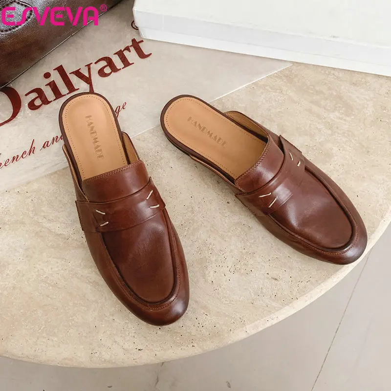 ESVEVA 2026 News Women Flats Shoes Woman Mules Fashion Slingback Summer Cow Suede Leather Casual Shoes Round Toe Ladies 34-40
ESVEVA 2026 News Women Flats Shoes Woman Mules Fashion Slingback Summer Cow Suede Leather Casual Shoes Round Toe Ladies 34-40