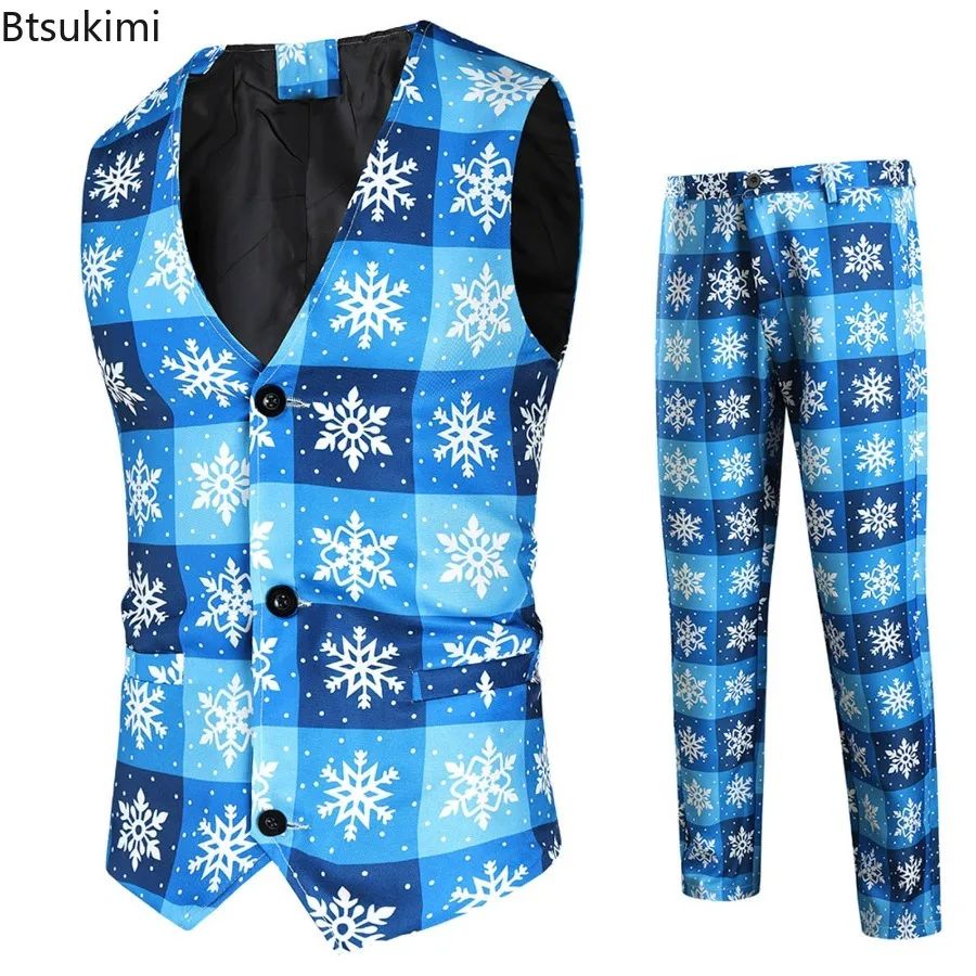 2025 Men's Cartoon Printed Vest Long Pants Two Pieces Fashion Single-Breasted Casual Christmas Suit Male Party Cosplay Costumes
2025 Men's Cartoon Printed Vest Long Pants Two Pieces Fashion Single-Breasted Casual Christmas Suit Male Party Cosplay Costumes