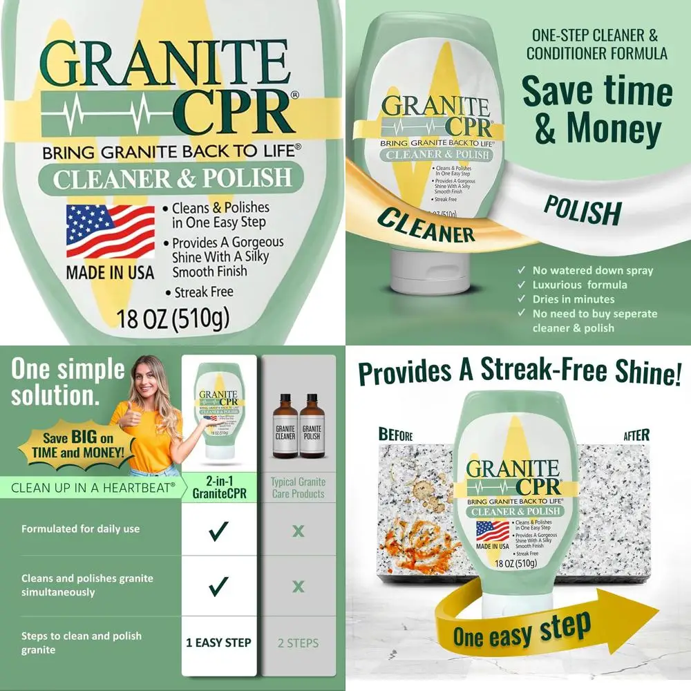 Granite Cleaner & Polish Can Be Used Daily On Granite, Marble, Quartz & Corian. Leaves A Gorgeous Streak-Free Shine & Silky Smoo
Granite Cleaner & Polish Can Be Used Daily On Granite, Marble, Quartz & Corian. Leaves A Gorgeous Streak-Free Shine & Silky Smoo