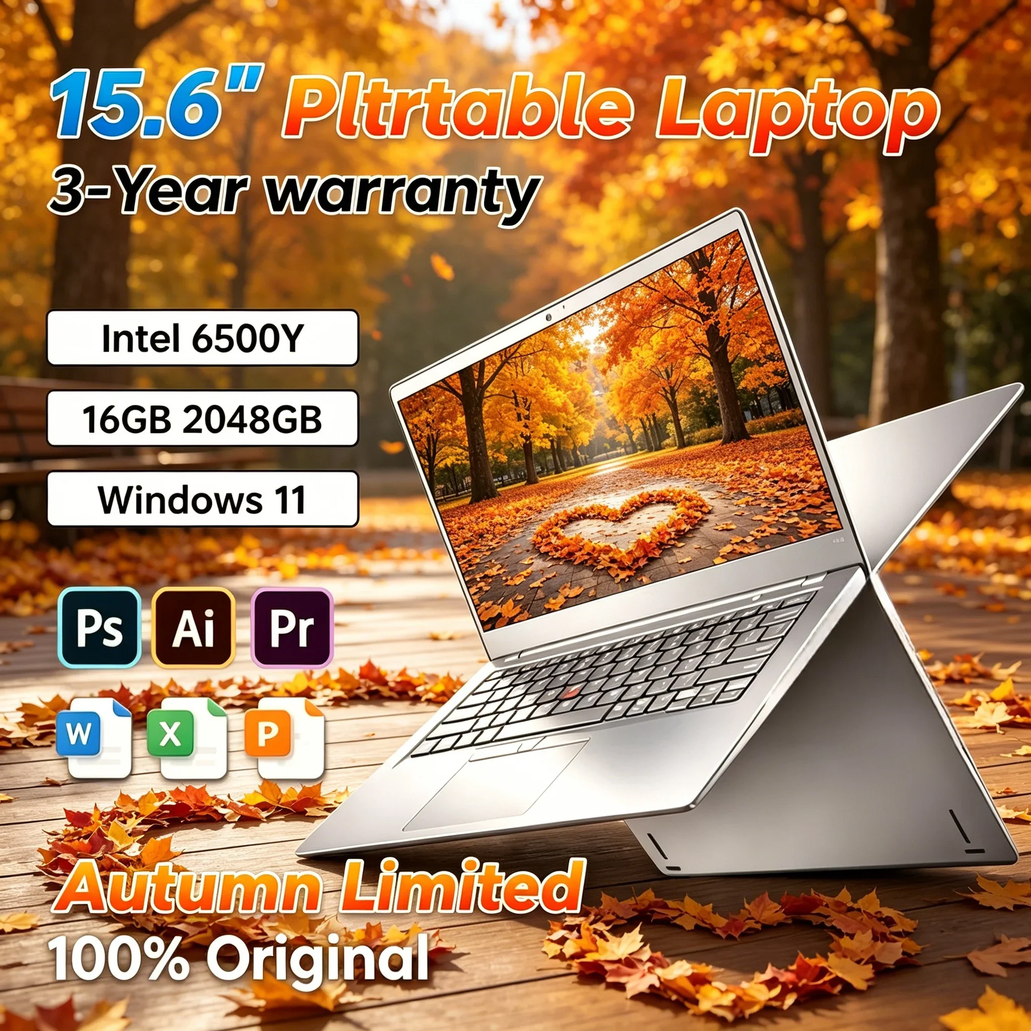 High Performance 6500Y Core Notebook 32GB RAM 2TB SSD Fingerprint Unlock Backlit Keyboard Home Travel Laptop