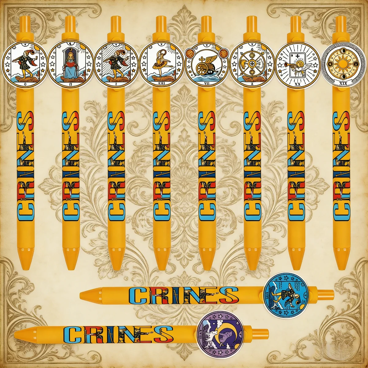 10 pieces / 16 pieces Tarot card-themed push-button pens. Enigmatic Tarot card pattern quick-drying push-button pens.
10 pieces / 16 pieces Tarot card-themed push-button pens. Enigmatic Tarot card pattern quick-drying push-button pens.