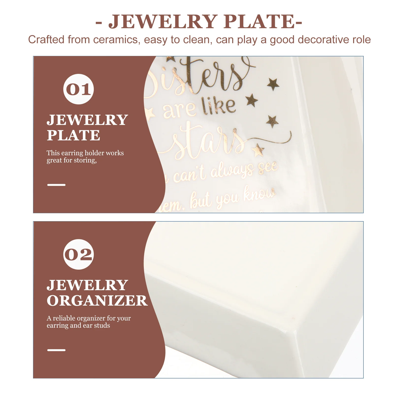 Jewelry Ring Display Tray Jewellery Storage Trinket Dish Square Plate White Ceramic
Jewelry Ring Display Tray Jewellery Storage Trinket Dish Square Plate White Ceramic