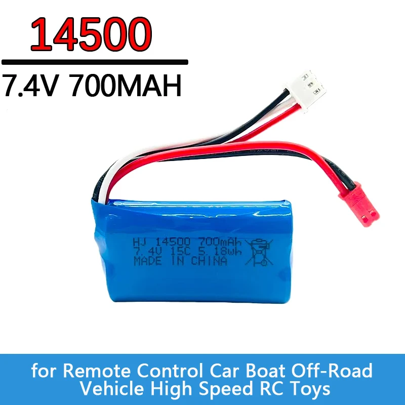7.4V 2S 14500 700mAh 15C High Rate Lipo Battery for Remote Control Car Boat Off-Road Vehicle High Speed RC Toys
7.4V 2S 14500 700mAh 15C High Rate Lipo Battery for Remote Control Car Boat Off-Road Vehicle High Speed RC Toys