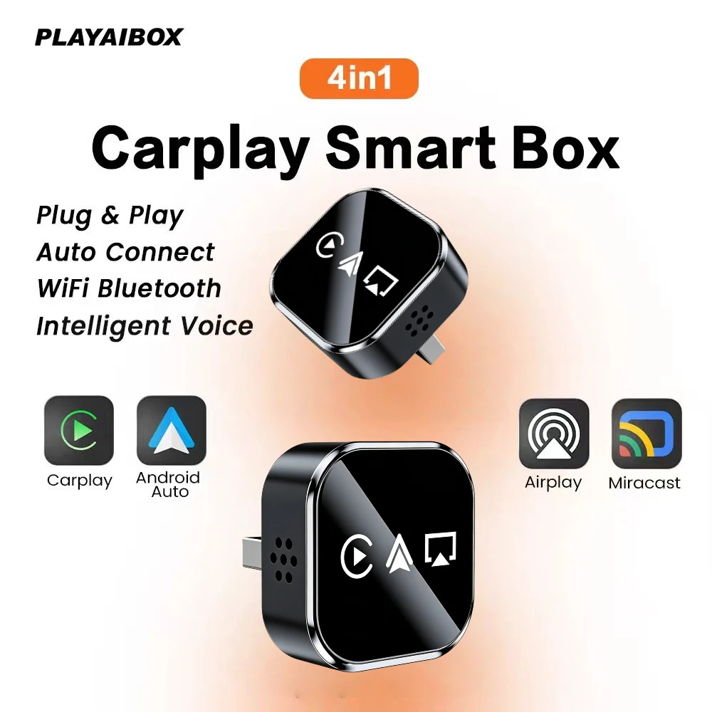 4in1 Wireless Carplay Adapter Android Auto Connect Airplay Mirror Link Screen Plug and Play Bluetooth for Apple and Android
4in1 Wireless Carplay Adapter Android Auto Connect Airplay Mirror Link Screen Plug and Play Bluetooth for Apple and Android