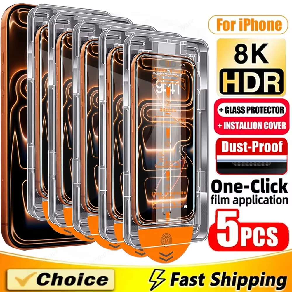 1-5PCS HD 8K Dust Free Easy Installation Screen Protector For iPhone 17 Pro Max 16 15 14 13 12 11 16e Plus 17Air XR XS 7 8 Glass
1-5PCS HD 8K Dust Free Easy Installation Screen Protector For iPhone 17 Pro Max 16 15 14 13 12 11 16e Plus 17Air XR XS 7 8 Glass