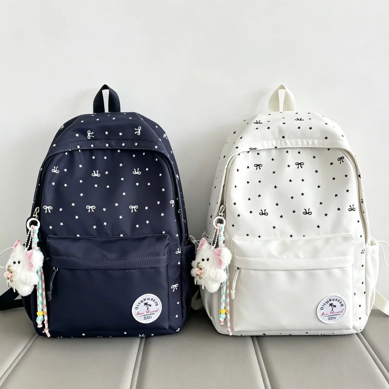 Korean Bow Polka Dot Printed Backpack Multiple Pockets Fashion Versatile Travel Bag Outdoor Activity Large Capacity Hiking Bag
Korean Bow Polka Dot Printed Backpack Multiple Pockets Fashion Versatile Travel Bag Outdoor Activity Large Capacity Hiking Bag