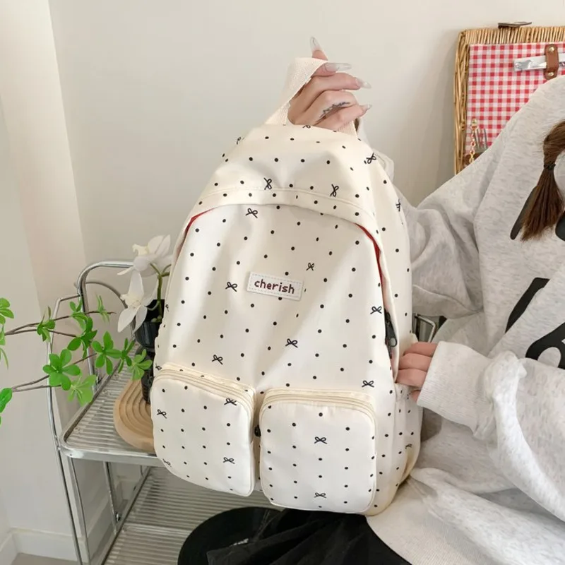 Korean and Japanese New Cute Bowknot Backpack Sweetheart Girl Sweet Cool Polka Dot Backpack Large Capacity Women's Bag
Korean and Japanese New Cute Bowknot Backpack Sweetheart Girl Sweet Cool Polka Dot Backpack Large Capacity Women's Bag