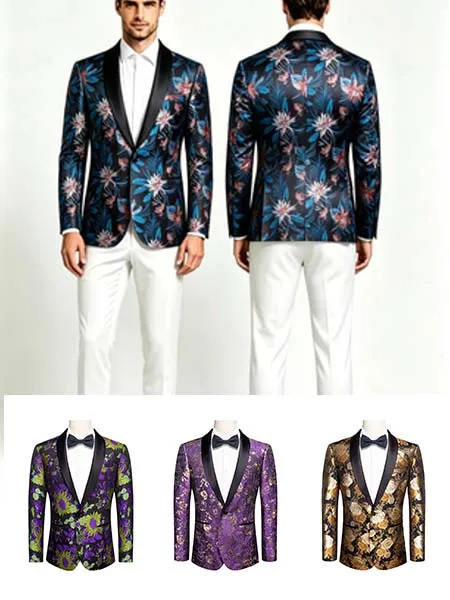 Men's Chinese Classic Jacquard Shawl Collar Suit Jacket, Multiple Shades: Purple, Blue, Gold for Banquets & Formal Occasions
Men's Chinese Classic Jacquard Shawl Collar Suit Jacket, Multiple Shades: Purple, Blue, Gold for Banquets & Formal Occasions