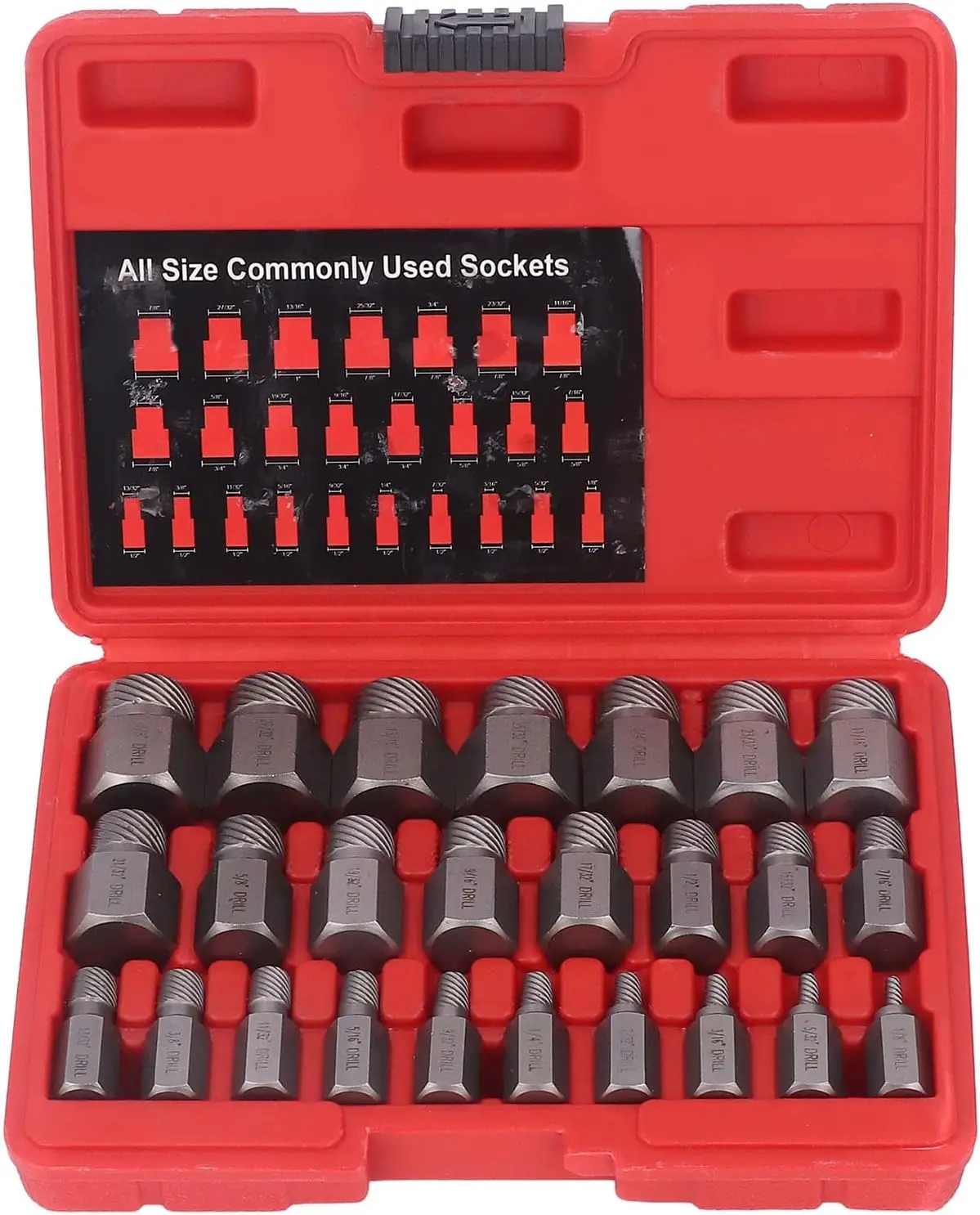Screw Extractor Set, 25 Pieces Screw and Bolt Extractor Set, Hexagon Socket Extractor Set, Left-Hand Extractor, for Loosening
Screw Extractor Set, 25 Pieces Screw and Bolt Extractor Set, Hexagon Socket Extractor Set, Left-Hand Extractor, for Loosening