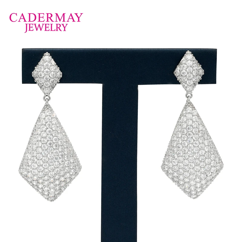Cadermay Luxury Full VVS Moissanite Drop Earrings for Women Rhombus Shaped Earrings 100% 925 Sterling Silver Fine Jewelry
Cadermay Luxury Full VVS Moissanite Drop Earrings for Women Rhombus Shaped Earrings 100% 925 Sterling Silver Fine Jewelry