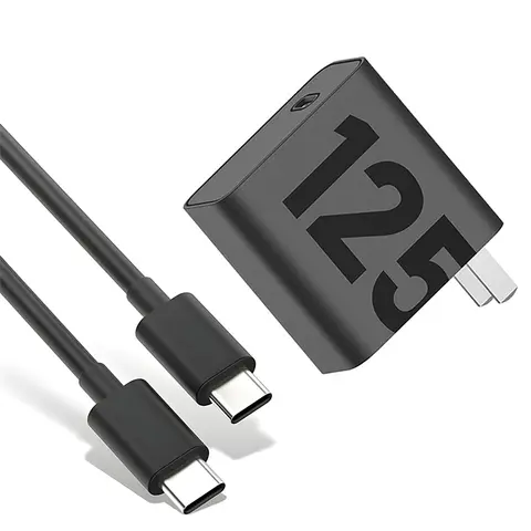 Szybka ładowarka 125W TurboPower GaN USB C do laptopa z kablem Type C o długości 1m do Moto Edge 50 Ultra 30 Pro, blok ładowania PD3.0 PPS do MacBook Pro Air Samsung S26 S25 Lenovo