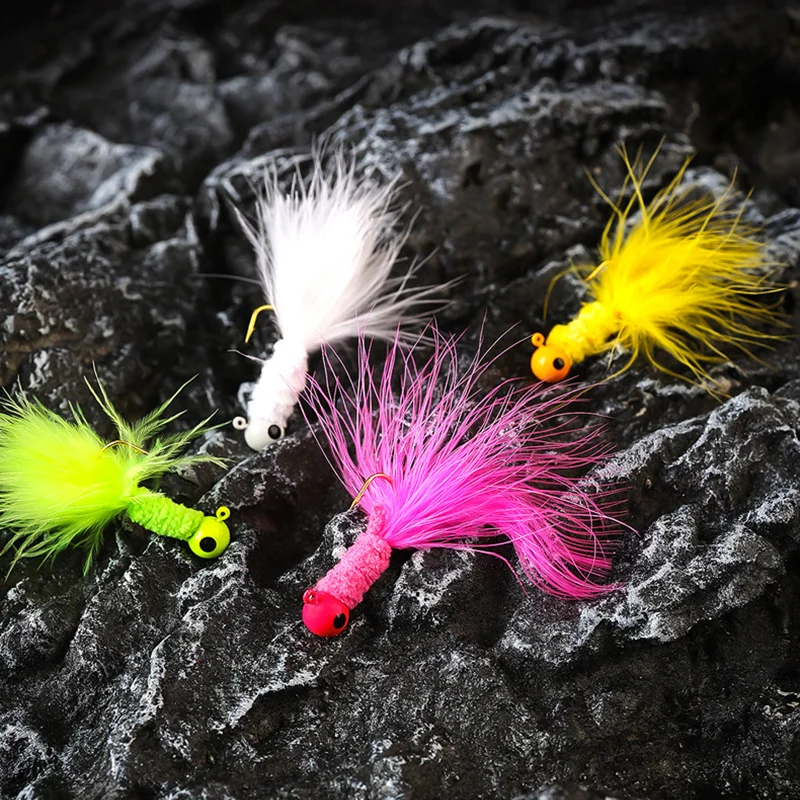 25pcs Fishing Lure Hooked Lead-tipped Hook 0.9g 1.7g 3.5g Feather Metal Jig Head Hook Fishing Crappie Marabou Lure For Walleye
25pcs Fishing Lure Hooked Lead-tipped Hook 0.9g 1.7g 3.5g Feather Metal Jig Head Hook Fishing Crappie Marabou Lure For Walleye