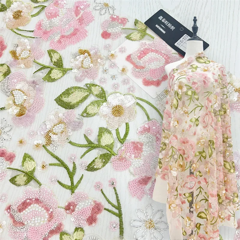 Luxurious Floral Beaded Sequin Embroidered Lace Fabric for Wedding Dress Evening Gown By The Yard
Luxurious Floral Beaded Sequin Embroidered Lace Fabric for Wedding Dress Evening Gown By The Yard