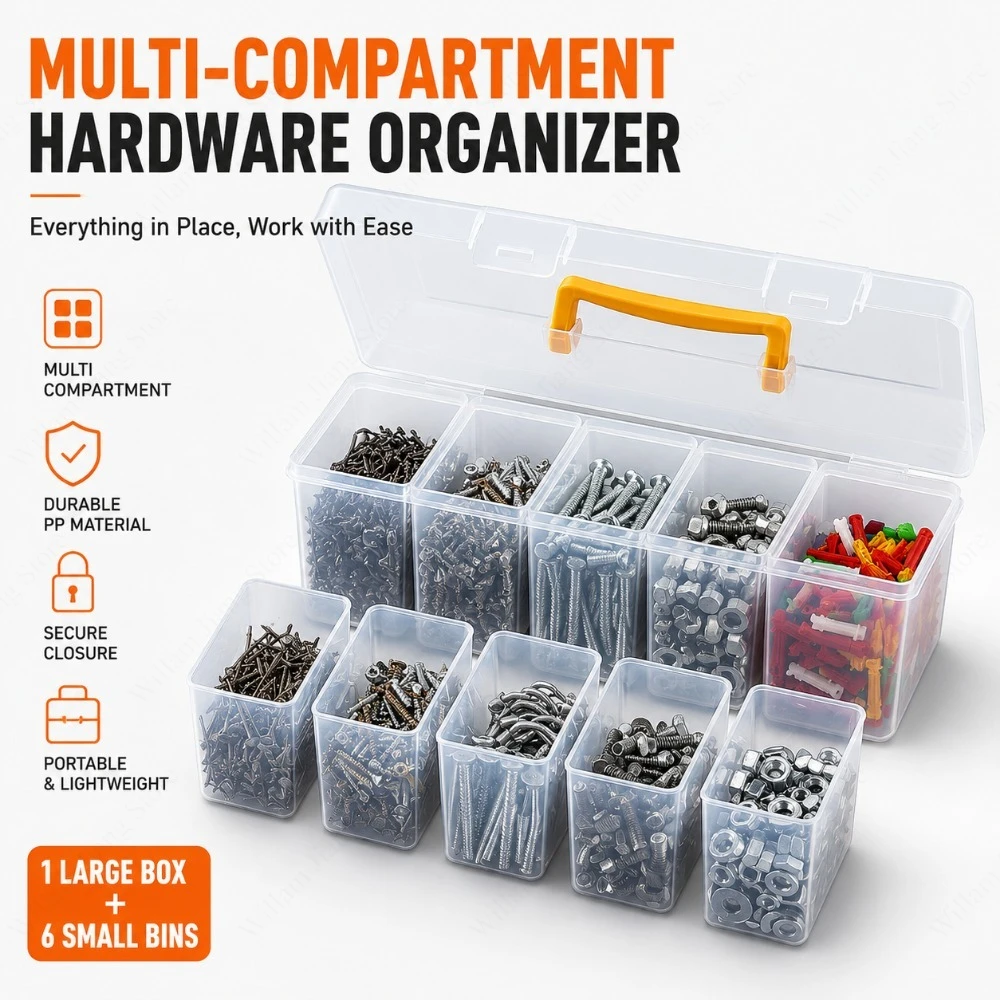 Multi Grid Portable Tool Organizer Cases Lightweight Hardware Storage Boxes for Collecting Screws Wrenches Small Bits Daily Use
Multi Grid Portable Tool Organizer Cases Lightweight Hardware Storage Boxes for Collecting Screws Wrenches Small Bits Daily Use