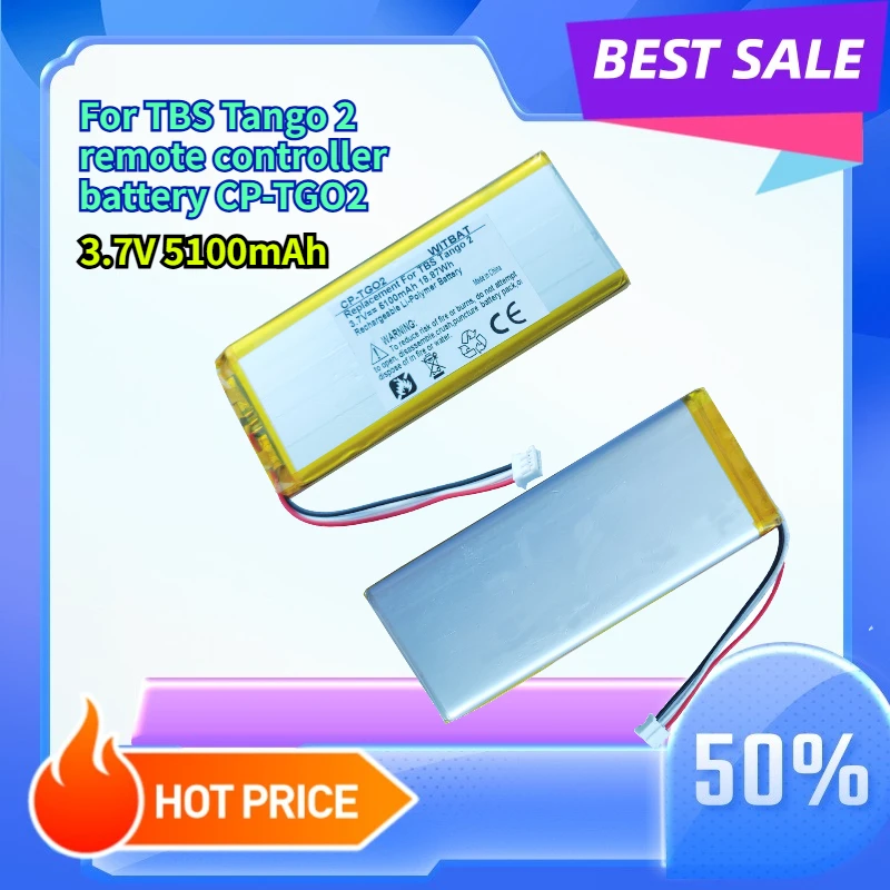 3.7V 5100mAh Compatible with TBS Tango 2 remote controller battery CP-TGO2
3.7V 5100mAh Compatible with TBS Tango 2 remote controller battery CP-TGO2