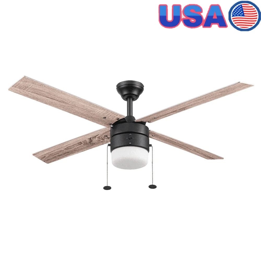 52 Inch Modern Indoor Ceiling Fan with Light Pull Chain Control Reversible Airflow Quiet Motor Living Room Bedroom Office
52 Inch Modern Indoor Ceiling Fan with Light Pull Chain Control Reversible Airflow Quiet Motor Living Room Bedroom Office