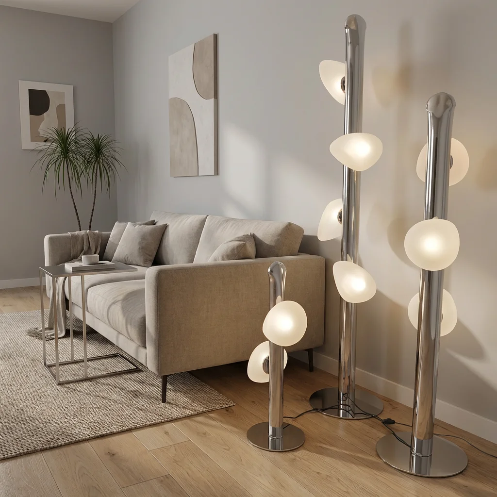 Modern Design Durable Stainless Steel Floor Lamp with Sanded Glass Lampshade for Living Room Bedroom & Hotel Use
Modern Design Durable Stainless Steel Floor Lamp with Sanded Glass Lampshade for Living Room Bedroom & Hotel Use