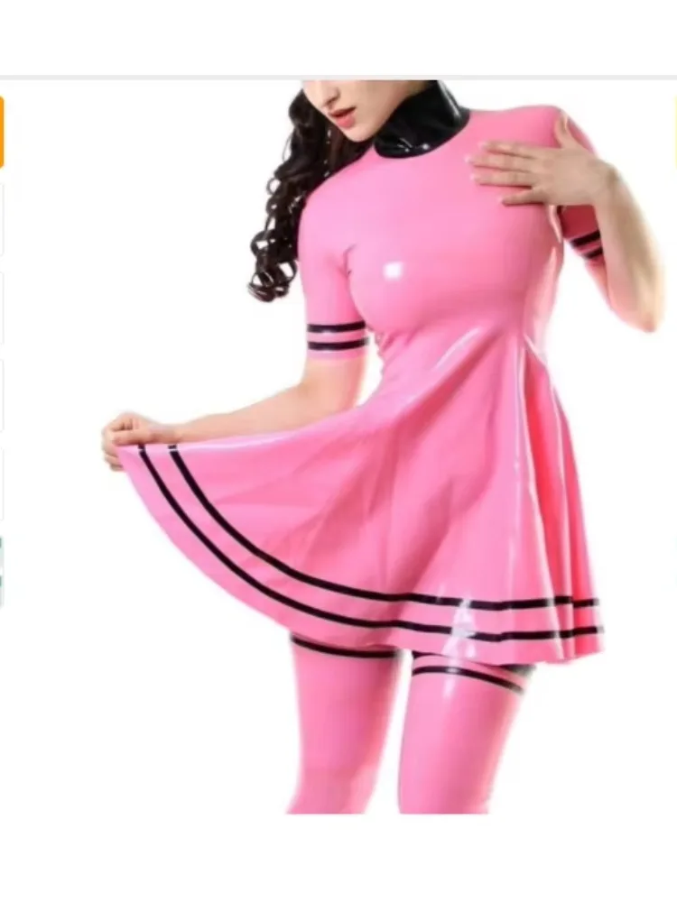 Latex 100% Rubber Hot Sale Dress Short Sleeve Woman Body Cosplay 0.4mm Apron Halloween Masquerade
Latex 100% Rubber Hot Sale Dress Short Sleeve Woman Body Cosplay 0.4mm Apron Halloween Masquerade
