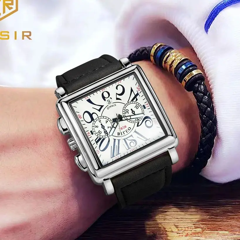 Элитные роскошные деловые мужские часы квадратной формы, модные, повседневные, простые, уникальные, водонепроницаемые, с календарем, кожаным ремешком, стильные часы для студентов, модные, подходят для деловых встреч, повседневной носки в различных случаях
Элитные роскошные деловые мужские часы квадратной формы, модные, повседневные, простые, уникальные, водонепроницаемые, с календарем, кожаным ремешком, стильные часы для студентов, модные, подходят для деловых встреч, повседневной носки в различных случаях