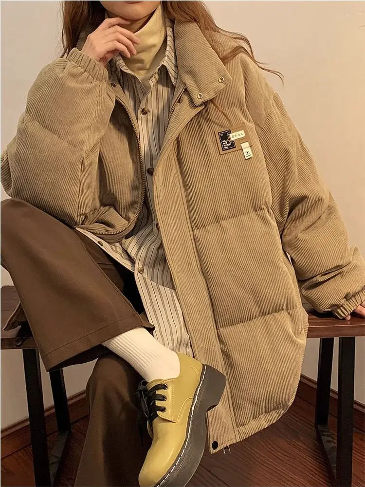 No Hat Parkas Women Solid Simple Corduroy Stand Collar Winter Keep Warm Front Pockets Korean-style All-match Office Ladies Cozy
No Hat Parkas Women Solid Simple Corduroy Stand Collar Winter Keep Warm Front Pockets Korean-style All-match Office Ladies Cozy