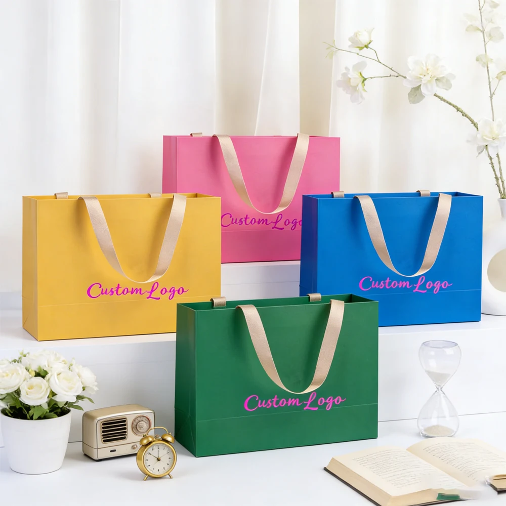 Custom Logo Paper Shopping Tote Bag With Embed Ribbon Wedding Party Gift Packaging Makeup Daily Use Carry Boutique Handle Pouch
Custom Logo Paper Shopping Tote Bag With Embed Ribbon Wedding Party Gift Packaging Makeup Daily Use Carry Boutique Handle Pouch
