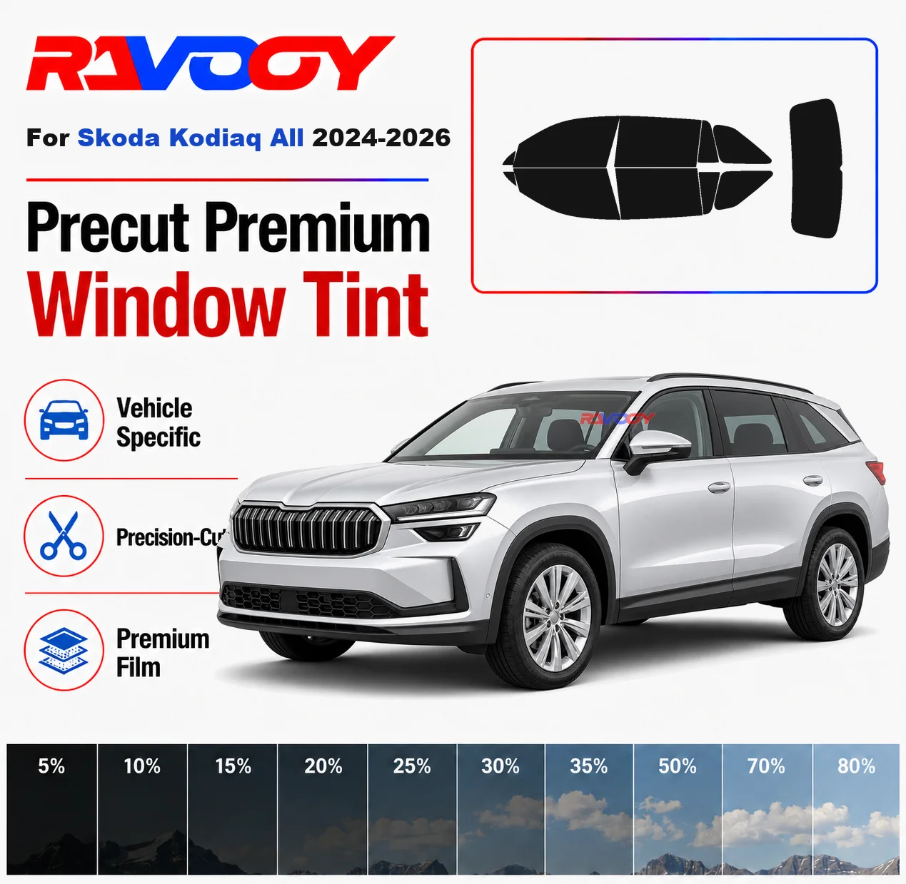 Premium Precut Window Tint Kit Front Rear Windows Rear Windshield For Skoda Kodiaq All 2024-2026 Complete Set Nano Ceramic Film
Premium Precut Window Tint Kit Front Rear Windows Rear Windshield For Skoda Kodiaq All 2024-2026 Complete Set Nano Ceramic Film
