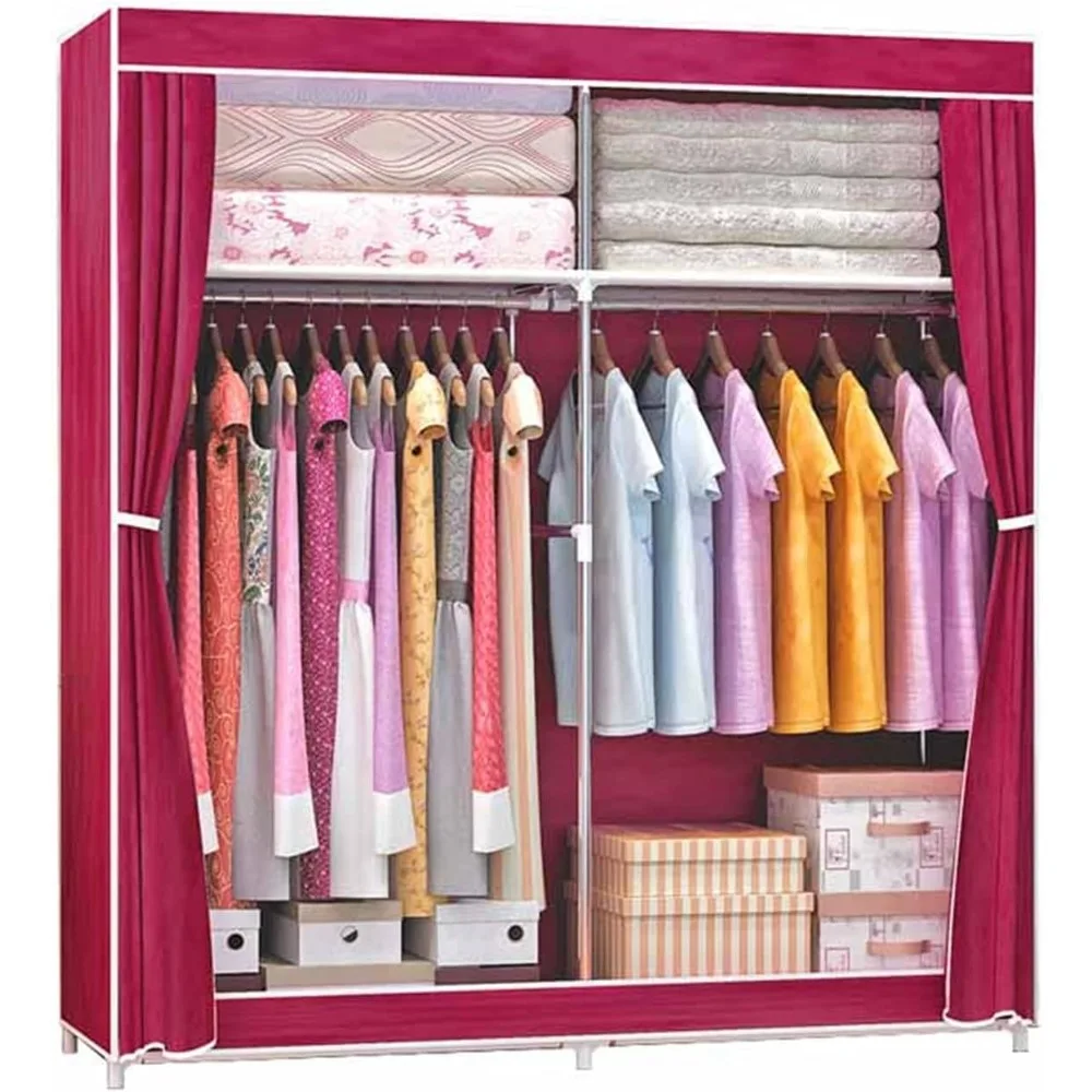 Open Closet Storage Organizer Portable Textile Wardrobe Cupboard Racks with Hanging Rails Clothes Storage Rack Suitable for Bedr
Open Closet Storage Organizer Portable Textile Wardrobe Cupboard Racks with Hanging Rails Clothes Storage Rack Suitable for Bedr