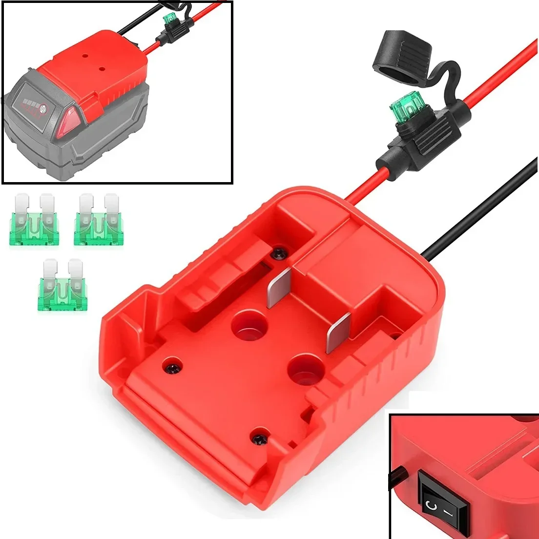 Battery Adapter W/ Fuse Built-in Switch DIY Operate For 18V 48-11-1815 Li-ion Batteries 14AWG Power Tools Parts
Battery Adapter W/ Fuse Built-in Switch DIY Operate For 18V 48-11-1815 Li-ion Batteries 14AWG Power Tools Parts