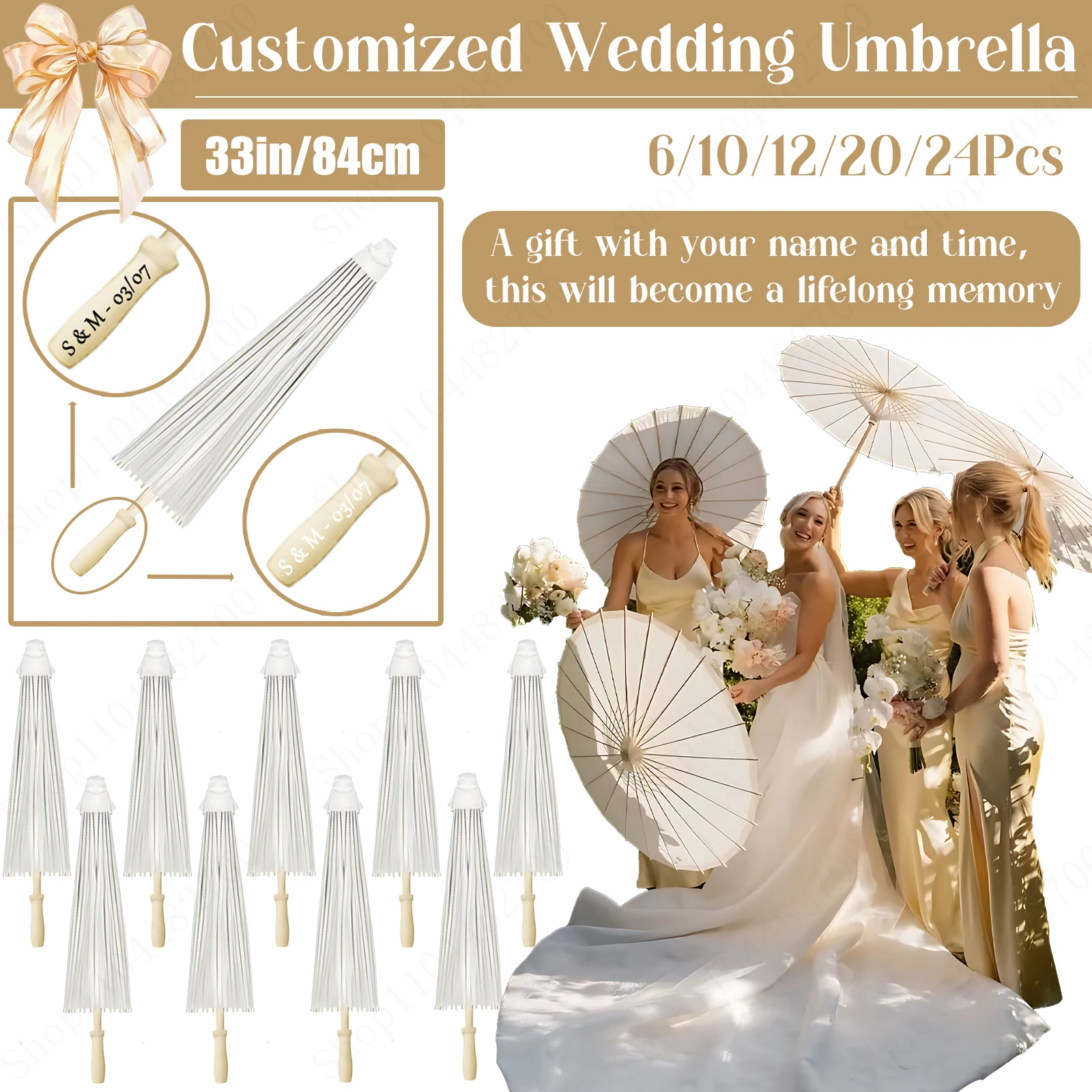 6-24Pcs 33in Customized Wedding Paper Umbrellas Wedding Umbrellas Bulk for Guest Paper Parasol Umbrella for Bridal Wedding Decor
6-24Pcs 33in Customized Wedding Paper Umbrellas Wedding Umbrellas Bulk for Guest Paper Parasol Umbrella for Bridal Wedding Decor