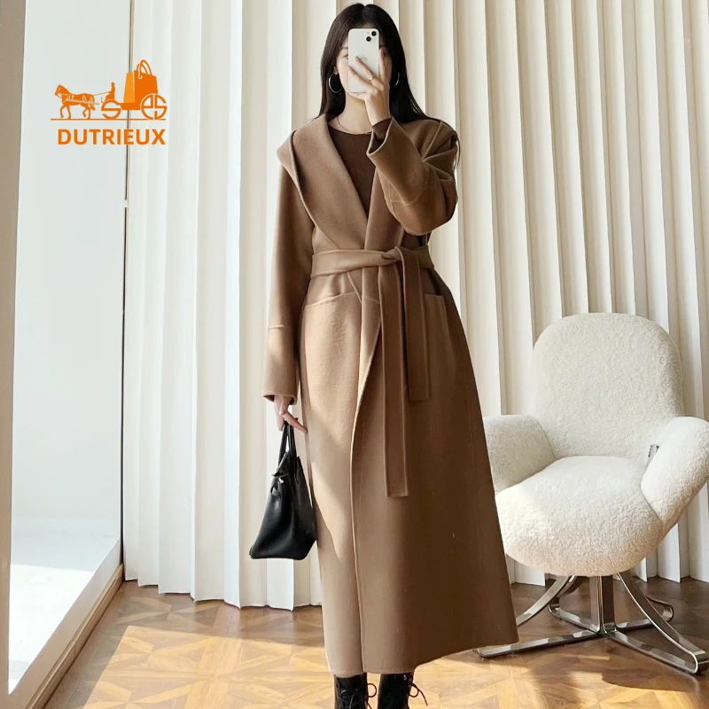 2025 New Winter Women's Double-sided Cashmere Wool Hooded Coat, Fashion and Elegant 100% Wool Warm Loose Jacket for Women
2025 New Winter Women's Double-sided Cashmere Wool Hooded Coat, Fashion and Elegant 100% Wool Warm Loose Jacket for Women