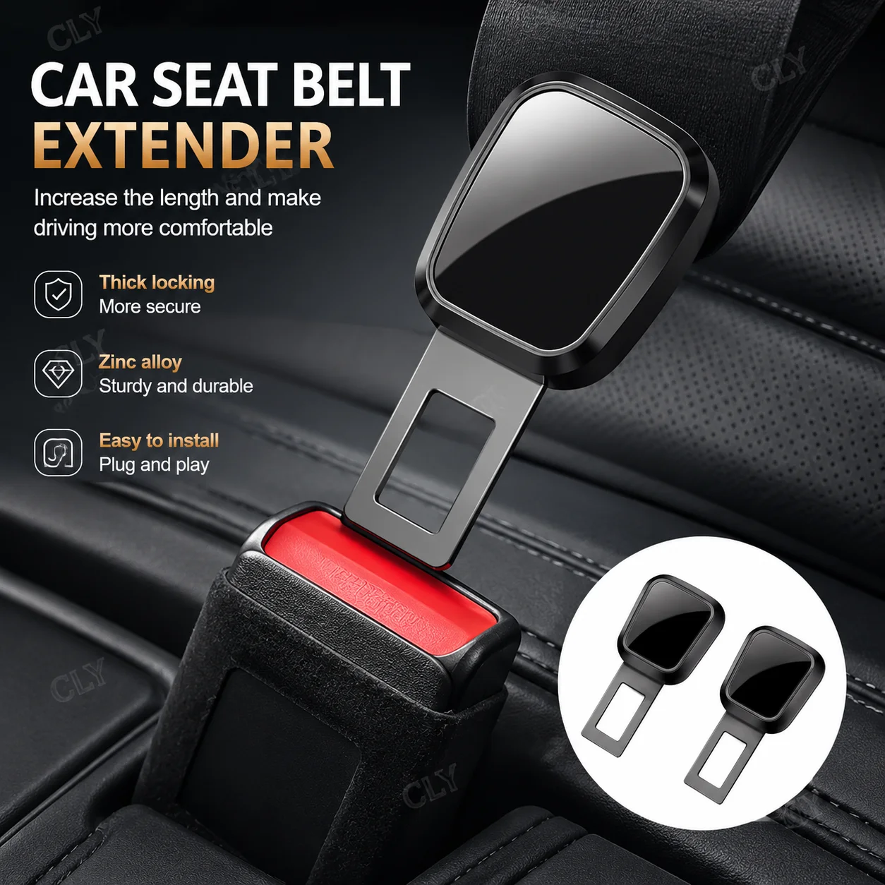 1/2Pcs Car Seat Belt Extender - Thick Locking Buckle Plug, Safety Socket for Tesla & Porsche, Universal Accessory
1/2Pcs Car Seat Belt Extender - Thick Locking Buckle Plug, Safety Socket for Tesla & Porsche, Universal Accessory