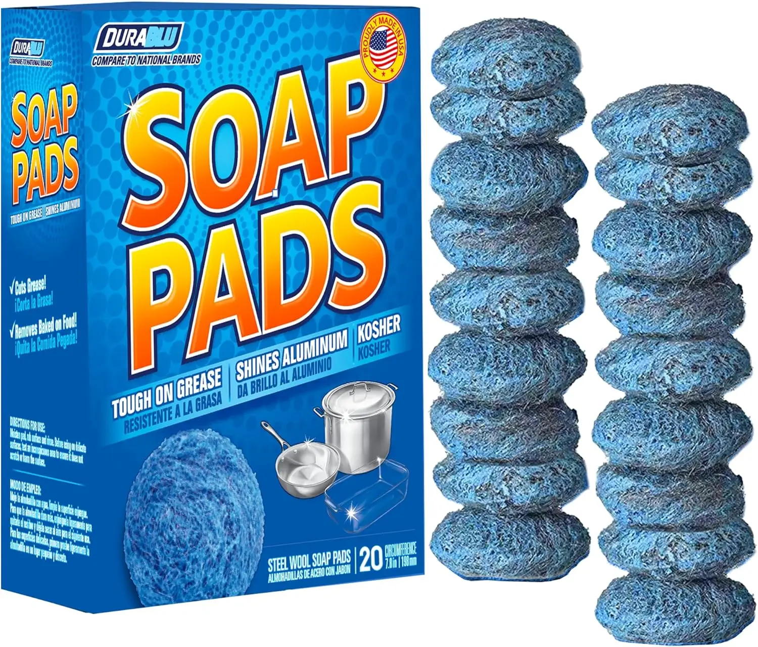 Steel Wool Soap Pads 20 Pack Pre Soaped Scouring Pads for Dishes Pots Ovens Remove Tough Kitchen Grease
Steel Wool Soap Pads 20 Pack Pre Soaped Scouring Pads for Dishes Pots Ovens Remove Tough Kitchen Grease