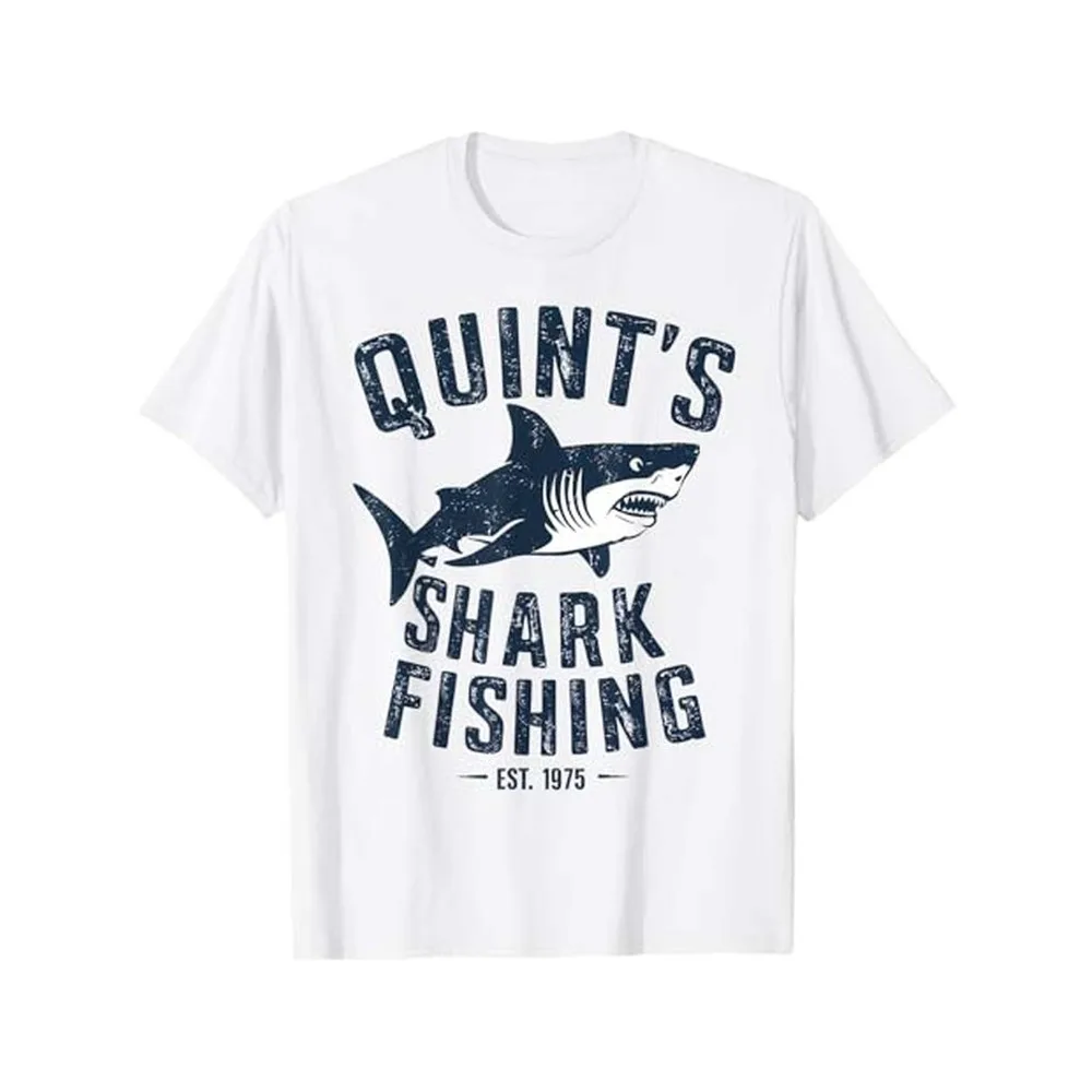 Men's Vintage Quint's Shark Fishing 1975 Retro T-Shirt - 100% Cotton Short Sleeve Tee with Iconic Quint's Print, Round Neck Casual Shirt Suitable for Daily Wear, Shark Week & Themed Events
Men's Vintage Quint's Shark Fishing 1975 Retro T-Shirt - 100% Cotton Short Sleeve Tee with Iconic Quint's Print, Round Neck Casual Shirt Suitable for Daily Wear, Shark Week & Themed Events