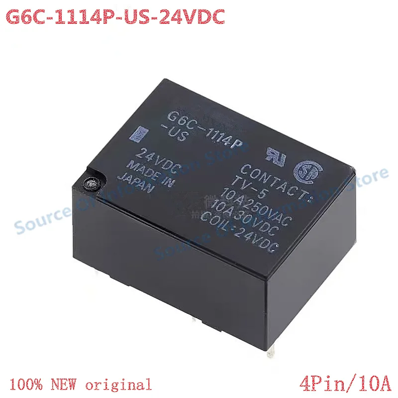 G6C-1114P-US-24VDC Power Relay 10A 4-Pin DC Voltage Control Switch for Electrical Systems
G6C-1114P-US-24VDC Power Relay 10A 4-Pin DC Voltage Control Switch for Electrical Systems