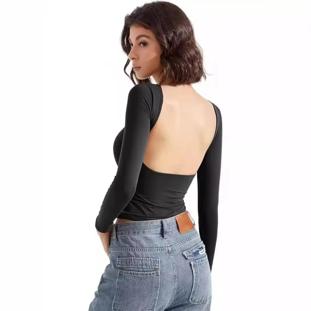 European And American Style Women's Backless Long-Sleeved T-shirt Sexy Summer Top Pure Desire Spice Girls Inspired Base Shirt
European And American Style Women's Backless Long-Sleeved T-shirt Sexy Summer Top Pure Desire Spice Girls Inspired Base Shirt