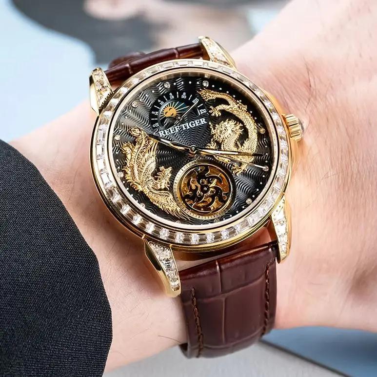Reef Tiger Men Automatic Watch Luxury 42.7mm Mechanical Wristwatch Luminous Sapphire Mirror Flyback 24 Hours Dial Dragon
Reef Tiger Men Automatic Watch Luxury 42.7mm Mechanical Wristwatch Luminous Sapphire Mirror Flyback 24 Hours Dial Dragon