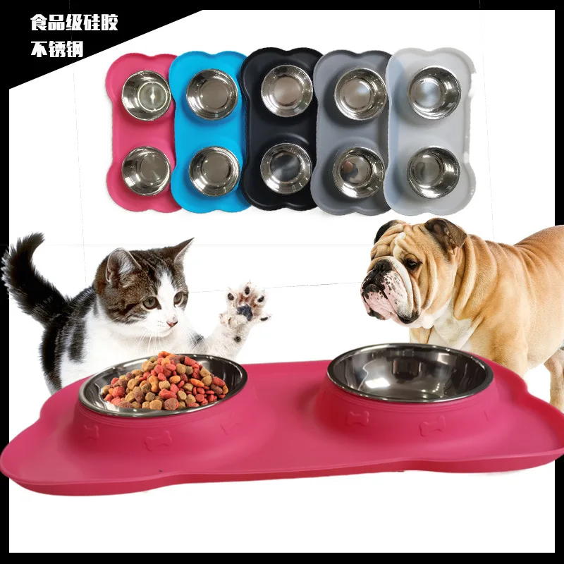 Dog Food Bowls Stainless Steel, Pet Dog Food Water Bowls No-Spill Non-Skid, Feeding Bowls with Mat Dog Dishes for Small Large
Dog Food Bowls Stainless Steel, Pet Dog Food Water Bowls No-Spill Non-Skid, Feeding Bowls with Mat Dog Dishes for Small Large