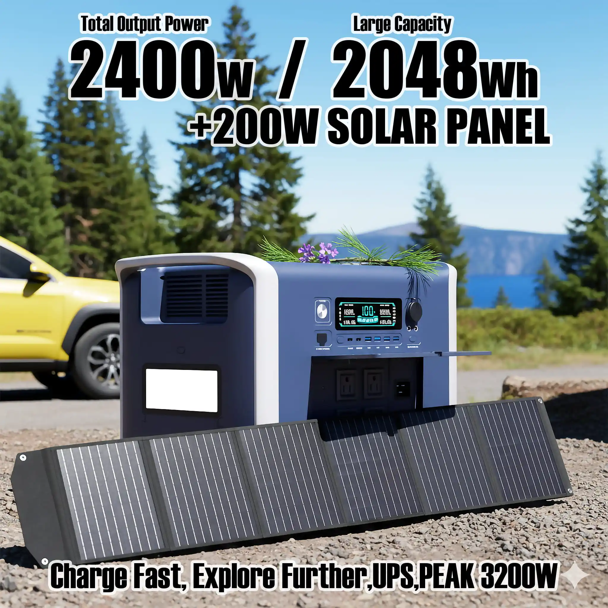 Портативная электростанция UAPOW 2400 Вт, аккумулятор 2048 Вт HLiFePO4 с солнечным генератором мощностью 2400 Вт (4800 Вт), пиковая), солнечная панель мощностью 200 Вт
Портативная электростанция UAPOW 2400 Вт, аккумулятор 2048 Вт HLiFePO4 с солнечным генератором мощностью 2400 Вт (4800 Вт), пиковая), солнечная панель мощностью 200 Вт