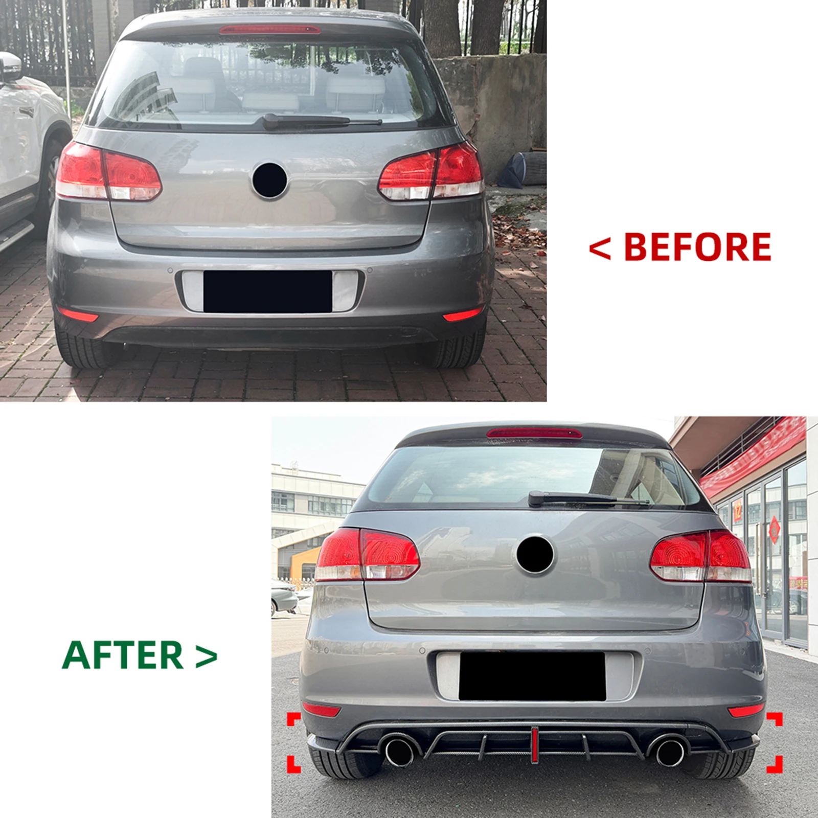 Rear Bumper Diffuser Lip Gloss Black/Carbon Fiber Look Spoiler Splitter For Volkswagen VW Golf 6 MK6 Standard Version 2008-2012
Rear Bumper Diffuser Lip Gloss Black/Carbon Fiber Look Spoiler Splitter For Volkswagen VW Golf 6 MK6 Standard Version 2008-2012