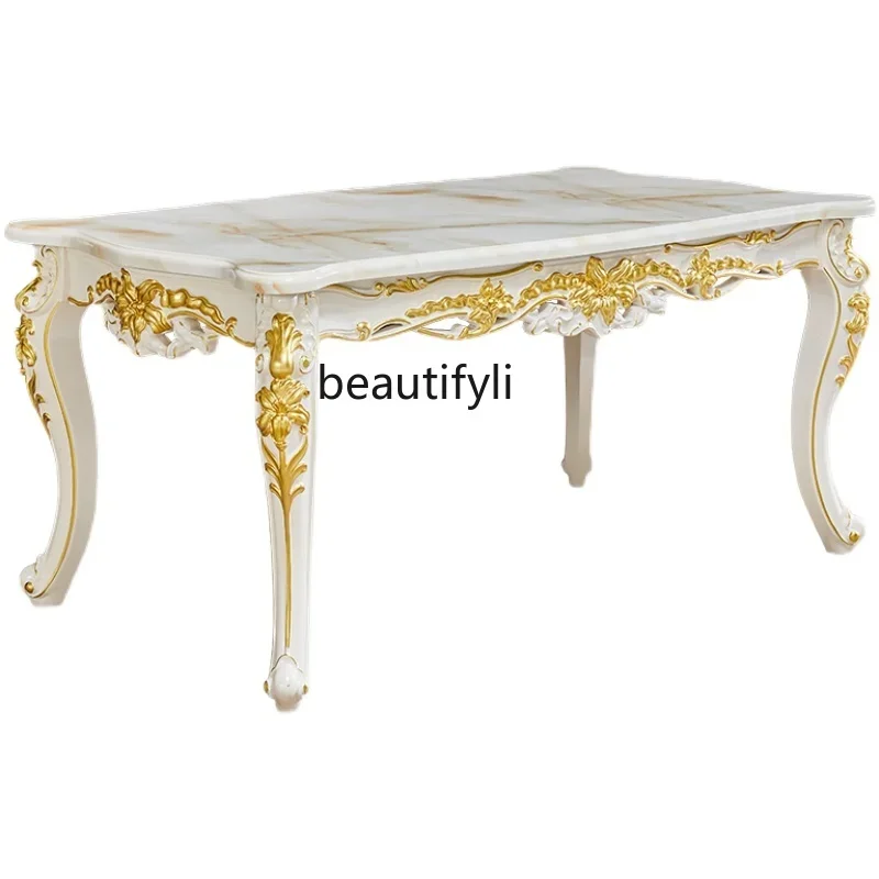 B03 Marble dining table and chairs European all-solid wood square restaurant light luxury household carved dining table
B03 Marble dining table and chairs European all-solid wood square restaurant light luxury household carved dining table