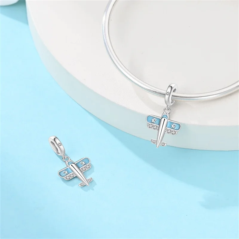 Original 925 Sterling Silver Blue Airplane Pendant Fit 3mm Original Bracelet DIY Women Exquisite Travel Anniversary Jewelry Gift
Original 925 Sterling Silver Blue Airplane Pendant Fit 3mm Original Bracelet DIY Women Exquisite Travel Anniversary Jewelry Gift