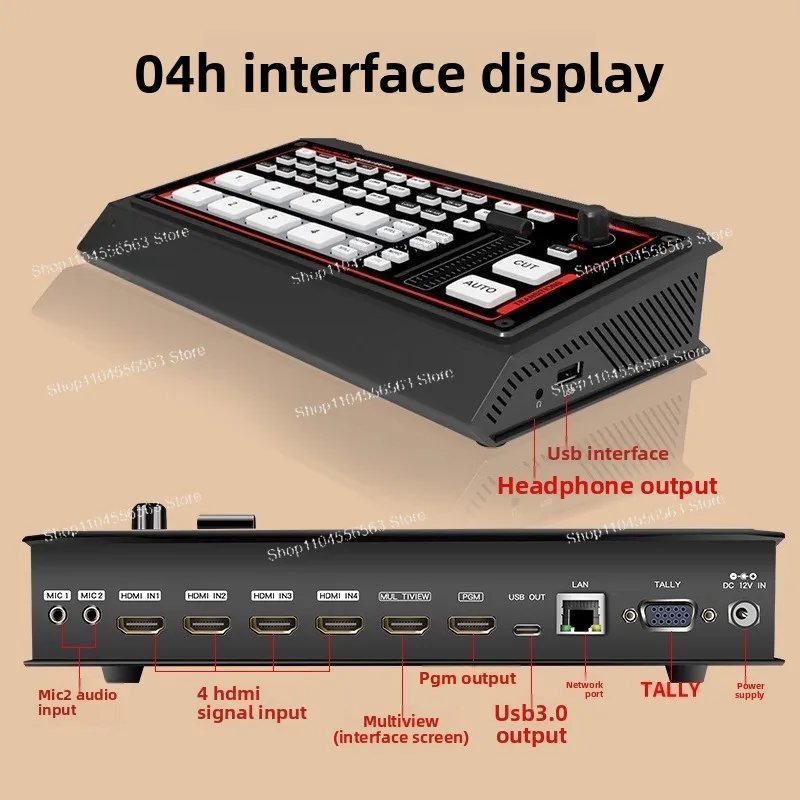 4-Channel HD Video Switcher, HDMI/SDI Multi-Camera Input, 4K High-Res for Live Broadcast Streaming
4-Channel HD Video Switcher, HDMI/SDI Multi-Camera Input, 4K High-Res for Live Broadcast Streaming