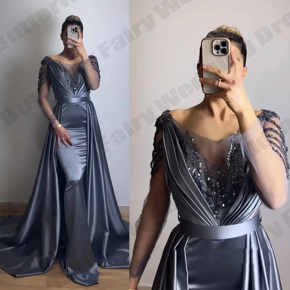 Vintage Beading Exquisite Dresses Women Summer Sexy Mermaid Gorgeous Satin Elegant Long Sleeved Mopping Evening Dresses Party
Vintage Beading Exquisite Dresses Women Summer Sexy Mermaid Gorgeous Satin Elegant Long Sleeved Mopping Evening Dresses Party