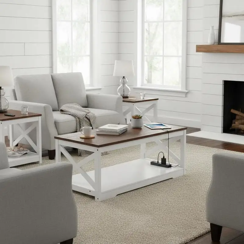 Rustic Lounge Furniture Trio 40x22x18 Inches Living Room Reception Area Wood Texture Storage Shelf Metal Frame Center Surface Side Stands Space Organization
Rustic Lounge Furniture Trio 40x22x18 Inches Living Room Reception Area Wood Texture Storage Shelf Metal Frame Center Surface Side Stands Space Organization
