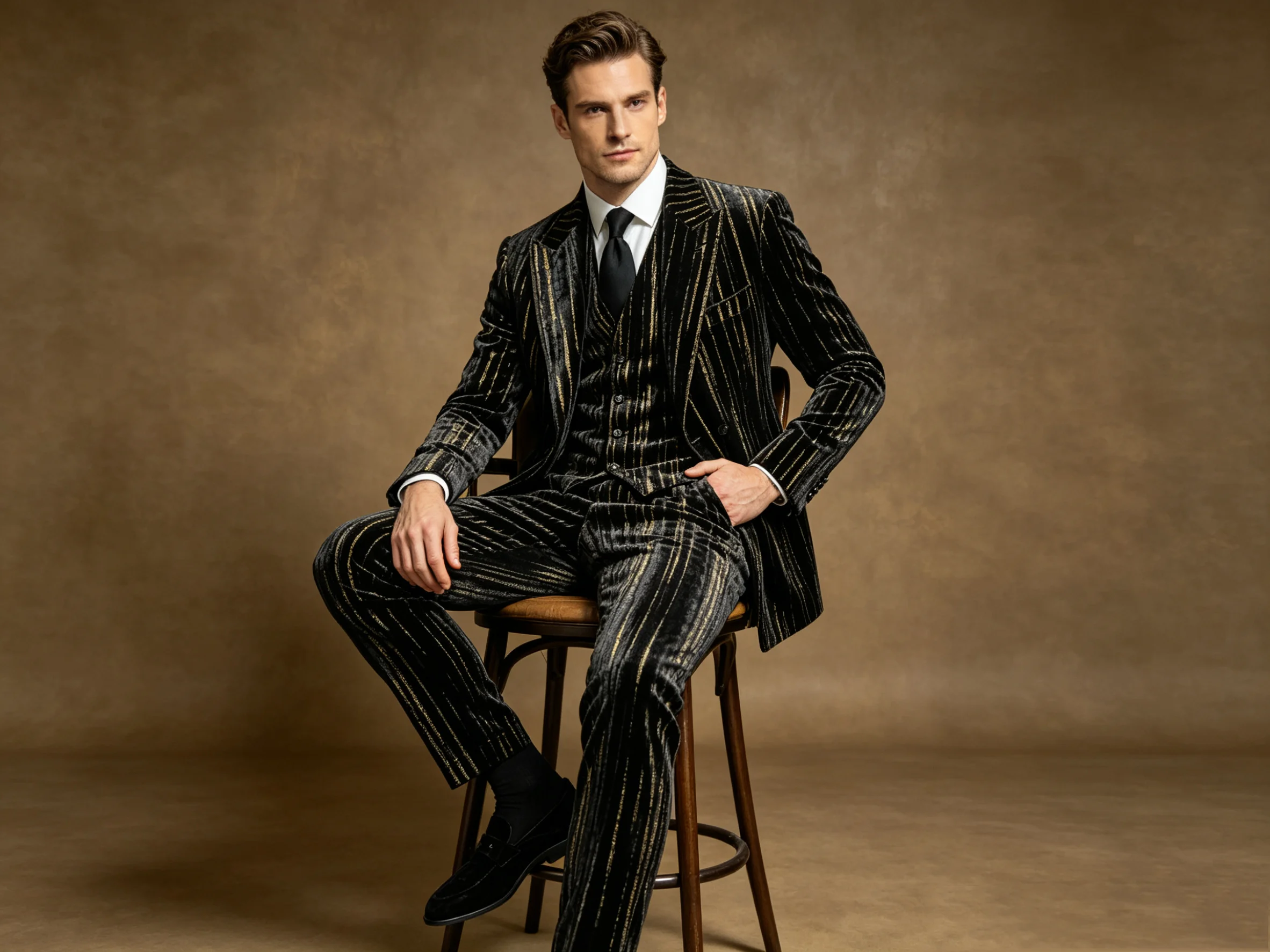Black Stripe Men Suit Set 2 Pcs Blazer+Pants Autumn Spring Prom Wedding Tuxedos Coat Customized Formal Office Groom Jacket
Black Stripe Men Suit Set 2 Pcs Blazer+Pants Autumn Spring Prom Wedding Tuxedos Coat Customized Formal Office Groom Jacket